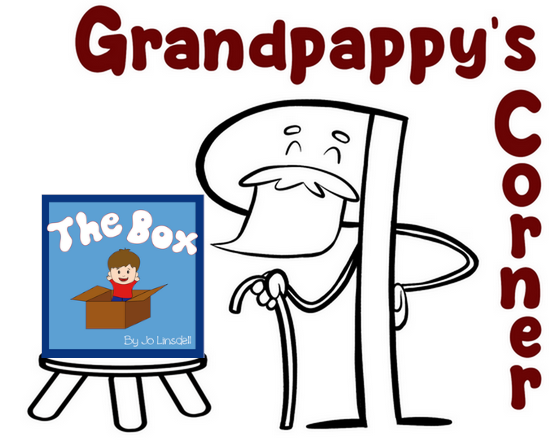 Grandpappy's Corner Logo with the Cover of The Box by Jo Linsdell